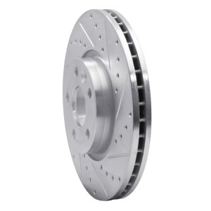 Land Rover Range Rover Evoque Brake Rotor (1) - Front Right - R1 Concepts - Drilled & Slotted - Silver - `07-`18